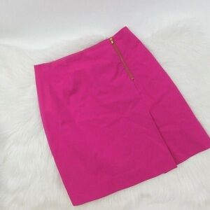 Lilly Pulitzer 4 Arizona Skirt Fuchsia Pink Zip Pleat Detail Skirt